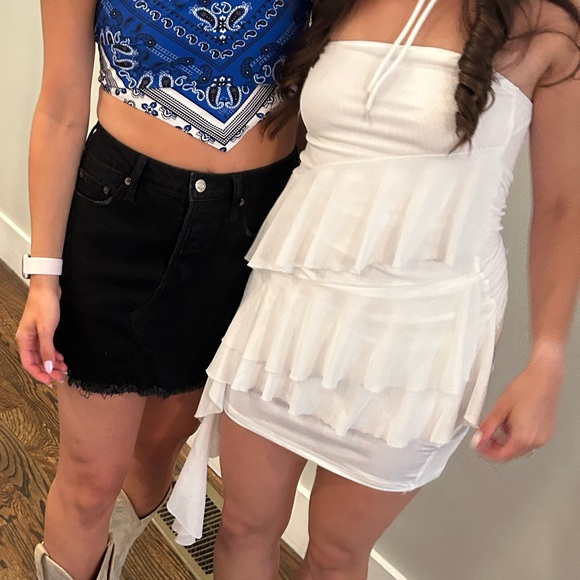 Strapless fringe white dress - Picture 3 of 4